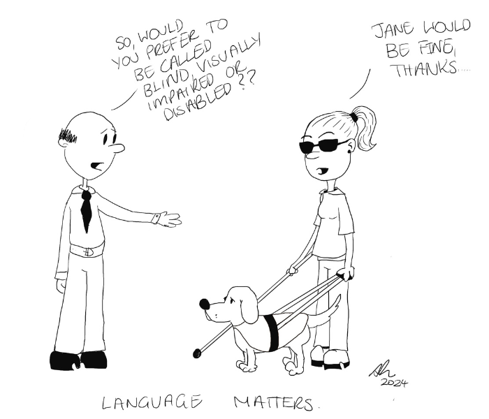 cartoon about language for people with disability