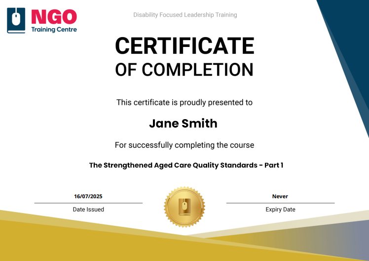 Aged care worker certificates